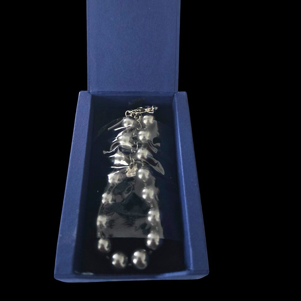 Swarovski Grey Pearl Charm Bracelet 20cm – New in Box – Style #1057720
